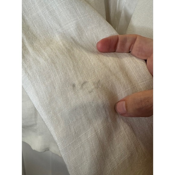 ark & co Cream Linen Blend Shawl Collar Single Button Blazer Jacket Size M - Picture 9 of 10